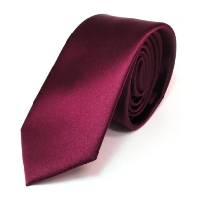 Imagen de TigerTie corbata estrecha rojo burdeos monocromo poliéster