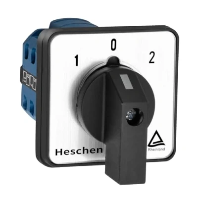 Imagen de Heschen SZW26 20/D303.3 Interruptor de cambio del selector leva rotativo universal, 660V, 20A, 3 posiciones, fases, 12 terminales CE
