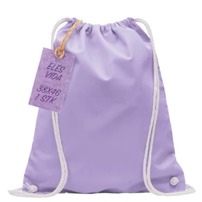 Imagen de ELES VIDA Bolsa de Deporte algodón, Certificado Oeko Tex, Cuerdas, Gimnasia salmón, 38x46cm