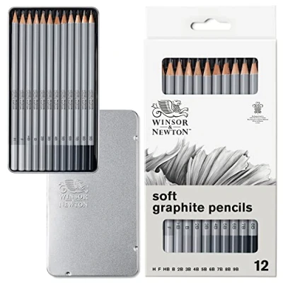 Imagen de Winsor &amp; Newton Studio Collection Set de 12 lápices grafito suaves