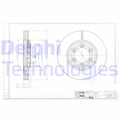 Imagen de DELPHI BG4175 Disco de freno 280 27 6 ventilado aceitado sin procesar cojinete rueda, anillo sensor ABS ISUZU: D Max 1 Pickup