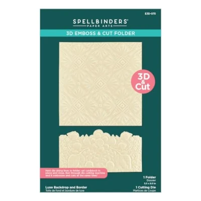 Imagen de Spellbinders Luxe Backdrop and Border Carpeta de Lujo para telón Fondo y Borde 3D en Relieve Corte la colección Mirrored Arch, tamaño único