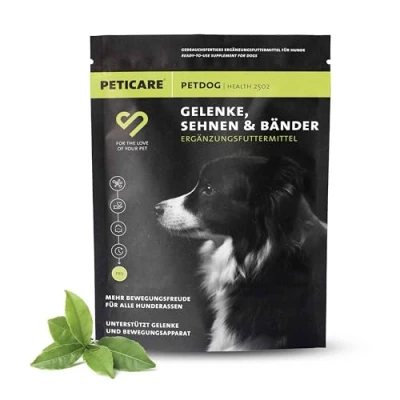 Imagen de Peticare articulaciones artrosis Polvo para Perros con MSM, colágeno fortalece Huesos, Aparato de la Cadera sin Comprimidos alimento complementario Natural petDog Health 2502