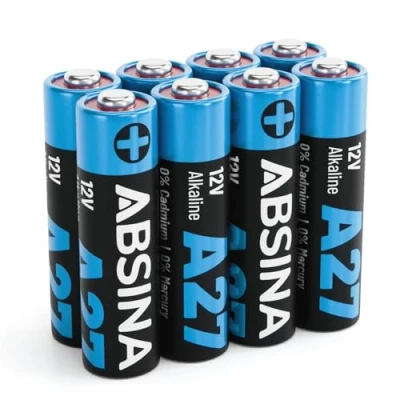 Imagen de ABSINA 8X Pila 27A 12V Mando Garaje y Mucho más Pilas Alkaline Mini a Prueba de Fugas Larga duración Pila, A27, Garaje,