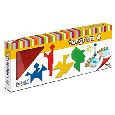 Imagen de Cayro 4 Tangram De Madera Juego Ingenio Desarrollo Habilidades Cognitivas Educativo Piezas Fomenta La Creatividad Y Resolución Problemas Todas Edades
