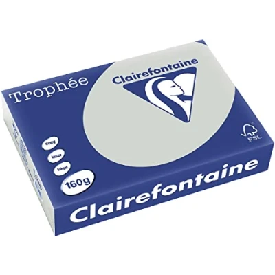 Imagen de Clairefontaine Trofeo A4 (210 x 297 mm), gris papel para inyección de tinta, tinta (A4 fotocopia, gris, 160 g/m²)