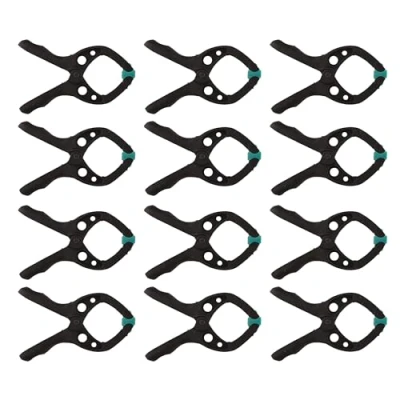 Imagen de wolfcraft 12 pinzas de resorte MINI 30 I 8653000 Herramienta versátil ideal para el hogar, bricolaje y las manualidades