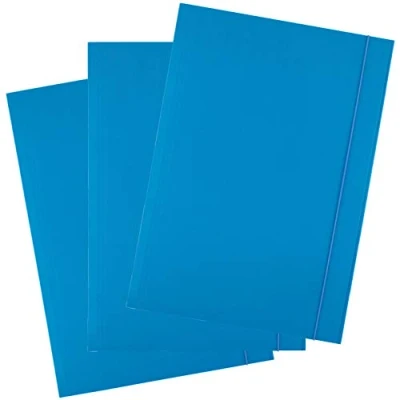 Imagen de D.RECT Carpeta de Cartón 25 Piezas Postal con Banda Elástica A4 300 g, Azul