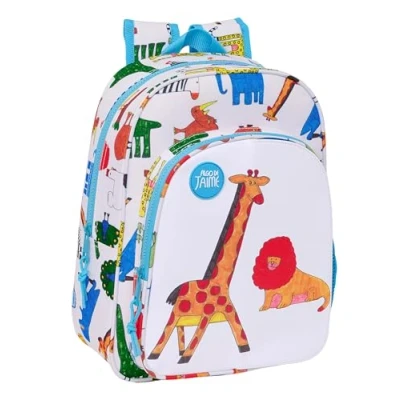 Imagen de Safta ALGO de JAIME Mochila Infantil, Adaptable a Carro, Fácil Limpieza, Ideal para Niños Diferentes Edades, Cómoda y Versátil, Calidad Resistencia, 26x11x34 cm, Color Blanco