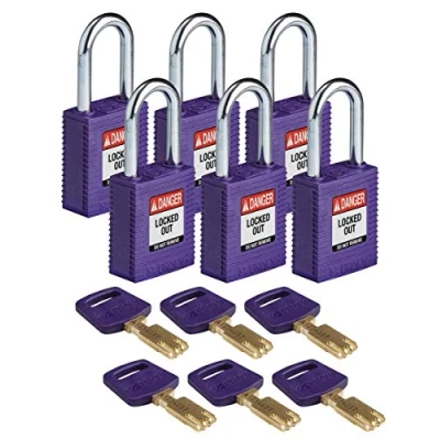 Imagen de SafeKey Candado de nailon, 38 mm x 84 19 mm, morado, paquete 6
