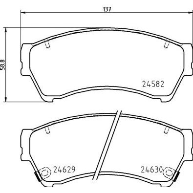 Imagen de BREMBO P 49 060 Juego de pastillas freno con avisador acústico desgaste sin accesorios MAZDA: 6 Berlina