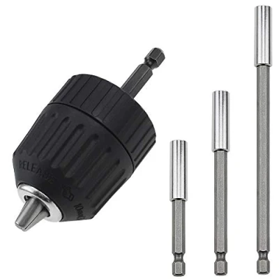 Imagen de TXErfolg Convertidor de portabrocas sin llave 0,8 10 mm Adaptador cambio rápido rosca 3/8 &quot;24UNF con Vástago hexagonal 1/4&quot;