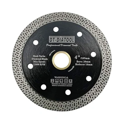 Imagen de DT DIATOOL Disco Tronzador Diamante 105 mm x 20 mm/16 Hoja de Sierra con Malla Turbo para Corte Porcelanico Azulejos Mármol Granito Cerámica