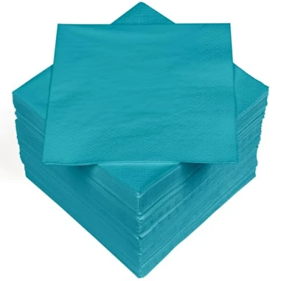Imagen de Heku 30241 19: 100 servilletas monocromáticas, 3 Capas, 33 x cm, Turquesa, Papel