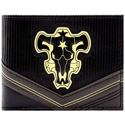 Imagen de Black Clover Kingdom of Magic Knights Bull Cartera/Billetera con Espacio para identificación y Tarjetas, Negra