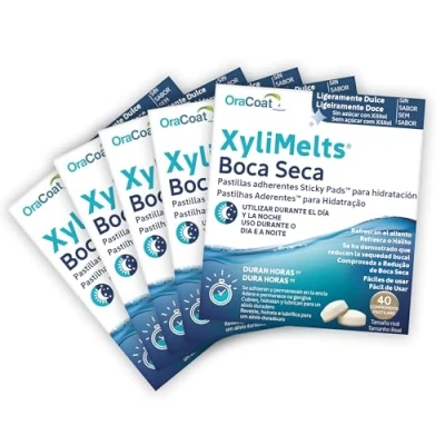Imagen de OraCoat XyliMelts 200 pastillas adhesivas contra la sequedad de boca Discreto Se puede utilizar durante el sueño vegano [sin menta]