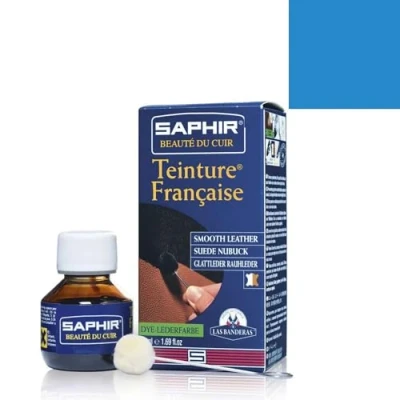 Imagen de SAPHIR Tintura Francesa 50 ml Tinte para Cuero Liso, Ante, Nubuck y Aterciopelado (Base Azul 23)