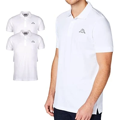 Imagen de Kappa Polo para hombre Venis en paquete de 2 unidades M 5XL con logotipo impreso básico manga corta deporte, ocio y oficina, asfalto, XL
