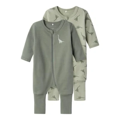 Imagen de Name it Nbmnightsuit ZIP DINO 2 PACK Pijama para niños, Talla: 1 1.5a, Agave green