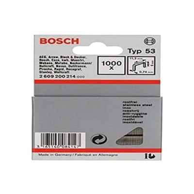 Imagen de Bosch Professional 2 609 200 214 Grapa de alambre fino tipo 53 11,4 x 0,74 6 mm (pack 1000)