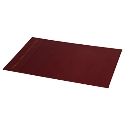 Imagen de RHODIA 194479C Almohadilla de escritorio rígida color vino 60x40 cm Pespuntes naranjas Exterior piel sintética Organización oficina y almacenamiento diseño