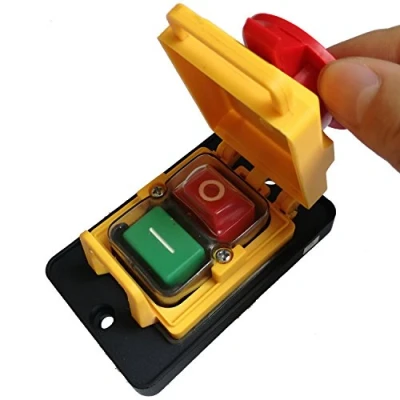 Imagen de Botón de Interruptor encendidoInterruptor control alimentación KJD22 4 pines IP54 250VAC 12(10) A 5E4 Pulsador electromagnético encendido/apagado Interruptores