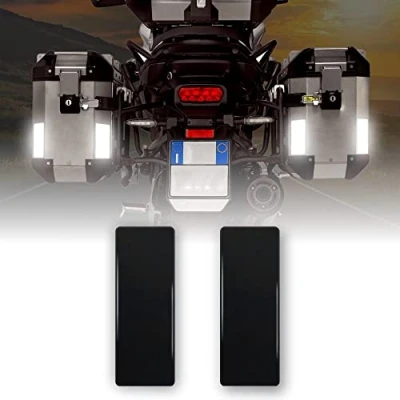 Imagen de 4R Quattroerre.it 5762 Reflectantes Adhesivos 3D para Maletines Moto, Negro, 2 Piezas, 4 x 10 cm