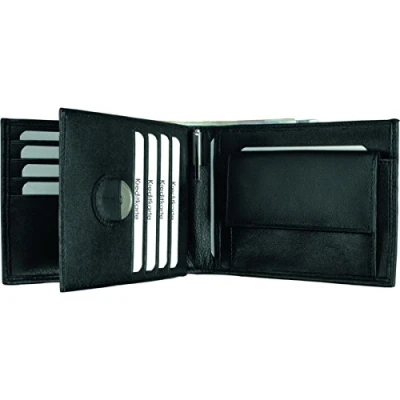 Imagen de ALASSIO Cartera de Piel napa Fina, Color Negro, Aprox. 12,5 x 9,5 1 cm, 12 Monedero