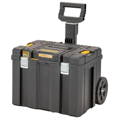 Imagen de DEWALT DWST83347 1, Maletín móvil de gran capacidad TSTAK, Asa telescópica, Cierres laterales para acoplar otros módulos Sellado IP54, Con ruedas, Máxima carga: 30kg