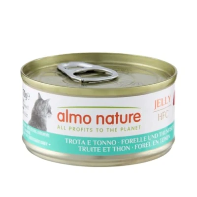 Imagen de almo nature HFC Jelly Comida húmeda para Gatos, Trucha y atún, 24 Unidades (24 x 70 g)