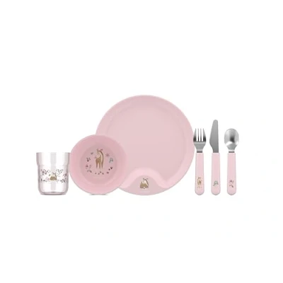 Imagen de Mepal Juego de vajilla para niños 6 piezas Mio Little Dutch Incluye plato, cuenco, taza y cubiertos Apto lavavajillas Fairy Garden
