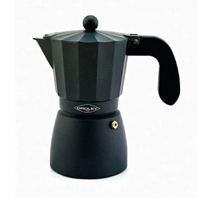 Imagen de Oroley Cafetera Italiana Touareg Aluminio 3 Tazas Vitrocerámica, Fuego y Gas Estilo Tradicional
