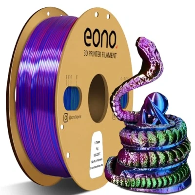 Imagen de Eono Triple Color Filament Coextrusion PLA 1.75mm for 3D Printer &amp; Pen, Multicolor Like Rainbow PLA, 2.2lbs (1kg). Silk Rose Red/Blue/Green.…