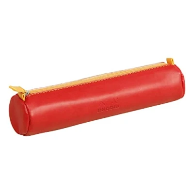 Imagen de Clairefontaine Rhodiarama Estuche redondo (piel sintética italiano rojo amapola