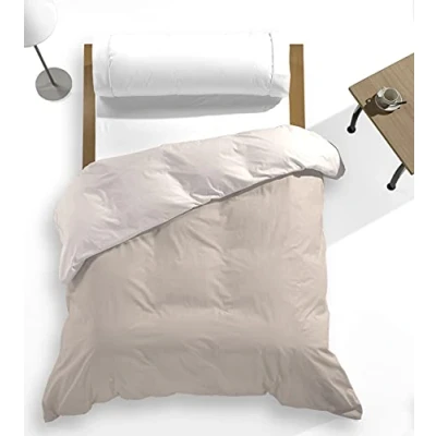 Imagen de Catotex Funda nórdica Reversible Bicolor Liso para edredón 50% algodón Poliester. Cama de 105 cm Lino/Beige, 55492
