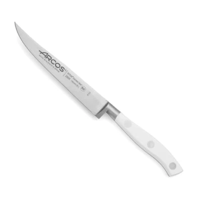 Imagen de Arcos Cuchillo Carne Forjado 130 mm Acero Inoxidable Nitrum y Hoja mm. 140 gr. Mango Ergonómico Polioximetileno Pom. Delgada con un Borde Suave. Serie Riviera Blanc. Color Blanco.
