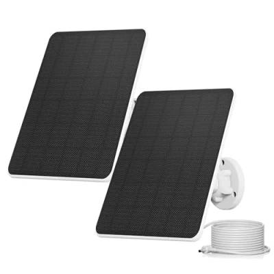 Imagen de Panel Solar de 6W para Cámara Ring, 5V Compatible con Stick Up CAM Ring &amp; Spotlight Resistente al Agua IP65, Cable 3m (2 Pack)
