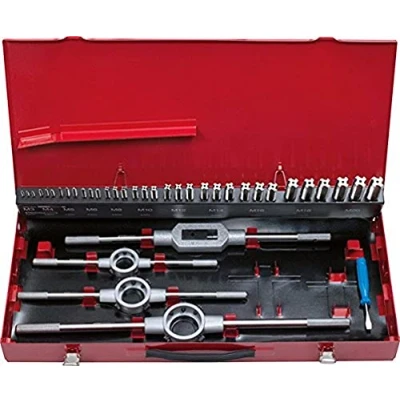 Imagen de KS Tools 331.0754 Juego de herramientas roscado y aterrajado HSS Co en casete industrial, 54 pzs