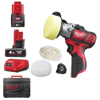 Imagen de Milwaukee 4933447799 M12bps 421x pulidora/lijadora 2 velocidades (2.500/7.500 rpm), cap máx. 76mm, 1 bat 4.0ah y 2.0ah