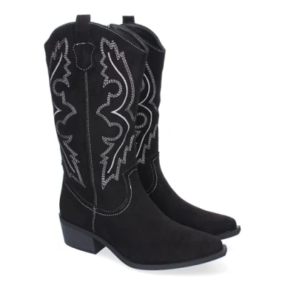 Imagen de 89019 Bota de Mujer Estilo Campero con Detalles Elegantes y Comodidad para el Dia a Dia, Diseno Clasico Que Aporta un Toque Chic. Negro Talla 37