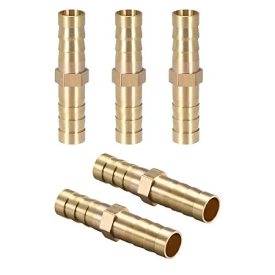 Imagen de Conector de conexión latón 8 mm o 5/16 pulgadas ID para manguera recta Barb Air Gas Water Fuel, 5 unidades