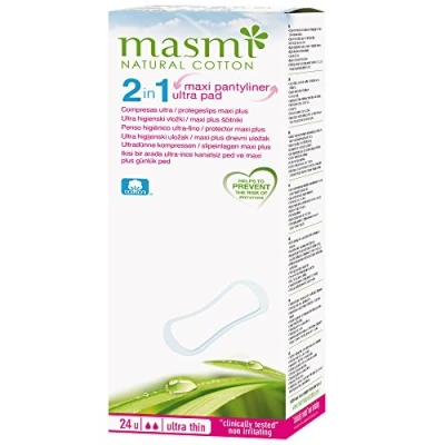 Imagen de 2 en 1 Protegeslip Maxi Plus 24 unidades de Masmi Natural Cotton