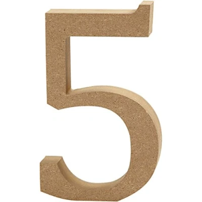 Imagen de Escultura decorativa con forma de letra &quot;A&quot;, en tablero densidad media, marrón, madera, 8 x 2 13 cm
