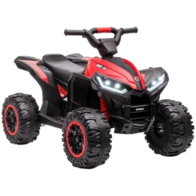 Imagen de HOMCOM Quad Eléctrico para Niños de 3 5 Años Vehículo a Batería 12V con 2 Motores Faros Bocina Música Velocidad Ajustable Avance y Retroceso 83x53x55,5 cm Blanco