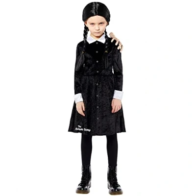 Imagen de amscan 9917650 Disfraz oficial de Miércoles Addams para niñas 4 a 6 años