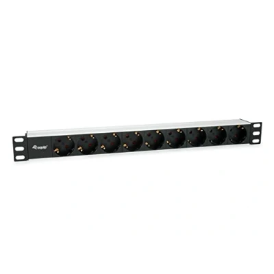 Imagen de Equip 333292 Regleta de 19 Pulgadas (1HE), 9 enchufes Schuko, Cable 1,8 m, Carcasa Aluminio