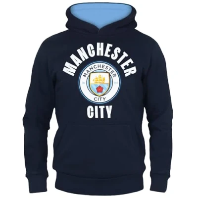 Imagen de Manchester City FC Sudadera oficial con capucha y escudo del club Para niño Forro polar 8 9 años
