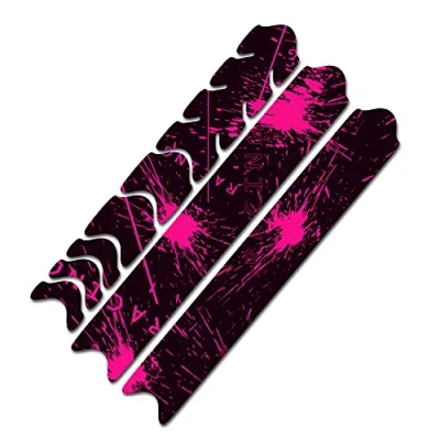 Imagen de AlphaShield Protector de cuadro bicicleta con puntales cadena, lámina protectora adhesiva para marco MTB BMX R161 (05 Racing Neon Pink)