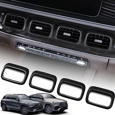 Imagen de Braveking1 Fibra de Carbono Marco Salida Aire Control Central Embellecedor Cubierta para Mercedes Benz W167 X167 V167 GLE 350 450 AMG 53 Coupé 63 GLS 580 2020 2023 Decoración Accesorios