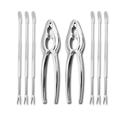 Imagen de Leadway Juego de utensilios, cubiertos para marisco , con tenedores y pinzas, 8 unidades